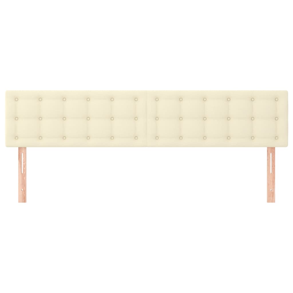 Hoofdborden 2 St 100X5X78/88 Cm Kunstleer Kleurig 200 cm crème