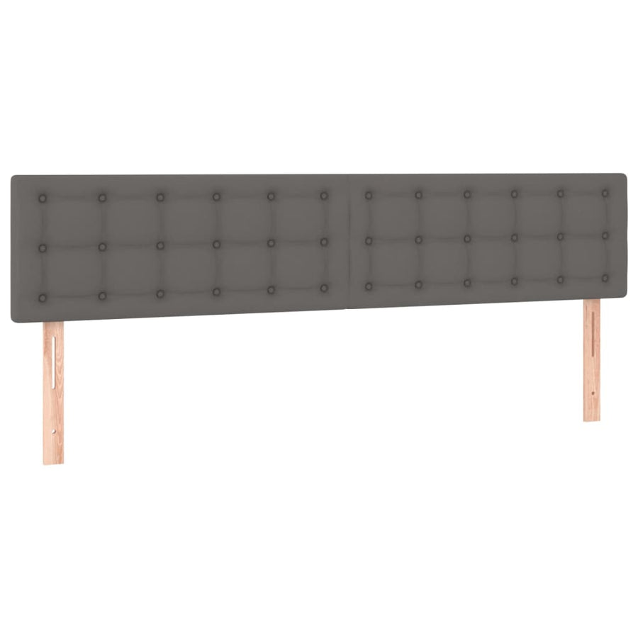 Hoofdborden 2 St 00X5X78/88 Cm Kunstleer Grijs 200 cm Laag