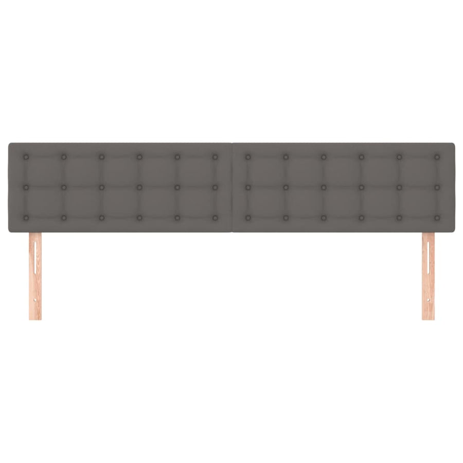 Hoofdborden 2 St 00X5X78/88 Cm Kunstleer Grijs 200 cm Laag