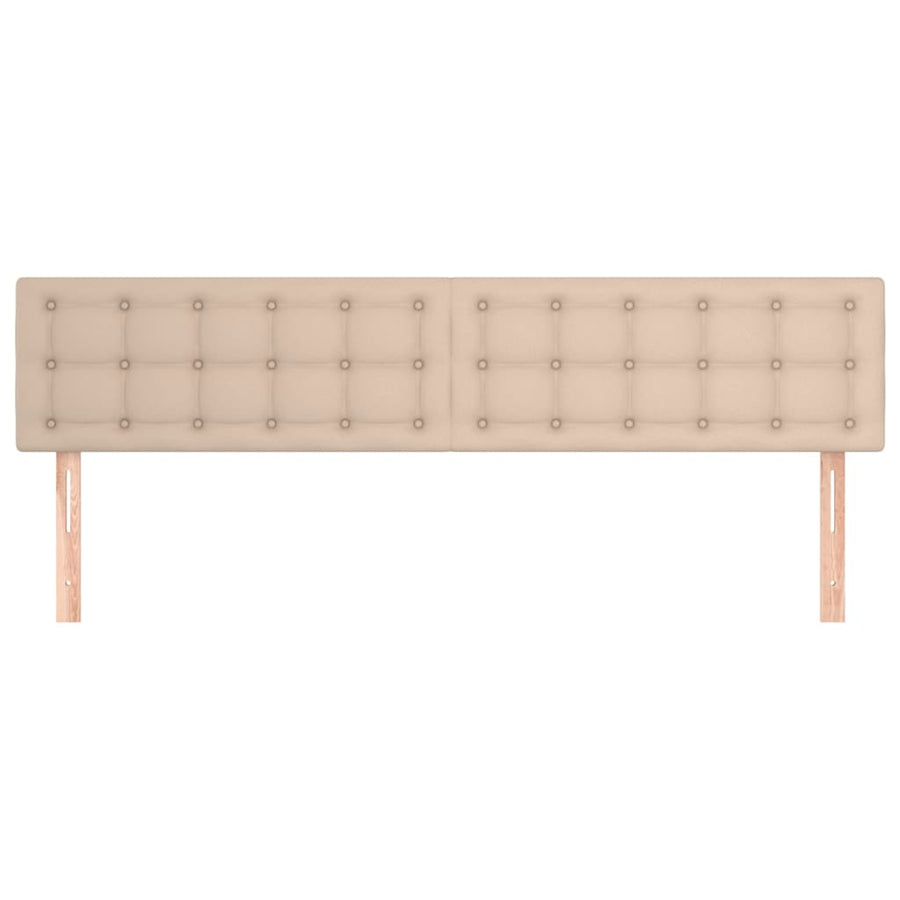 Hoofdborden 2 St 00X5X78/88 Cm Kunstleer Kleurig Cappuccino 200 cm Laag