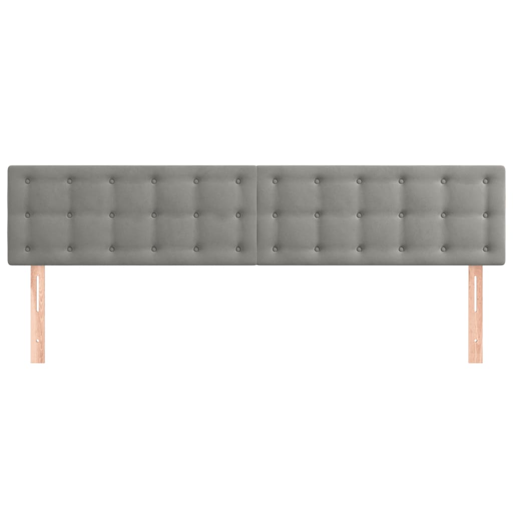 Hoofdborden 2 St 00 X 5 X 78/88 Cm Fluweel Lichtgrijs 200 cm Laag
