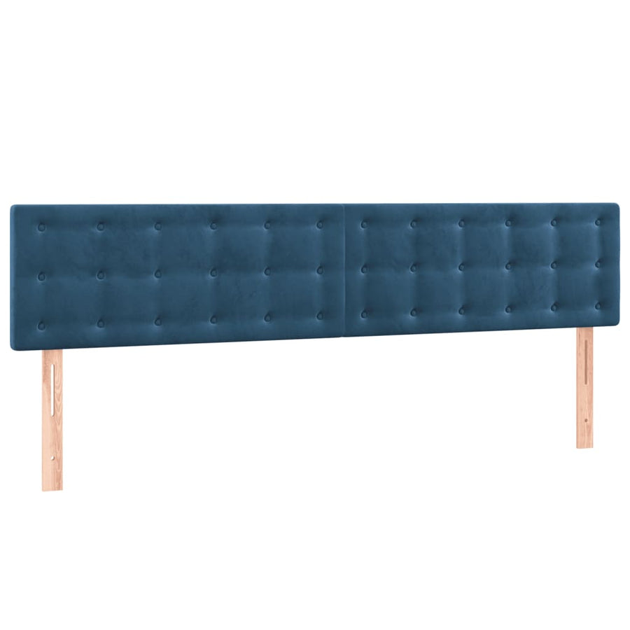 Hoofdborden 2 st 100x5x78/88 cm fluweel donkerblauw 200 cm Donkerblauw