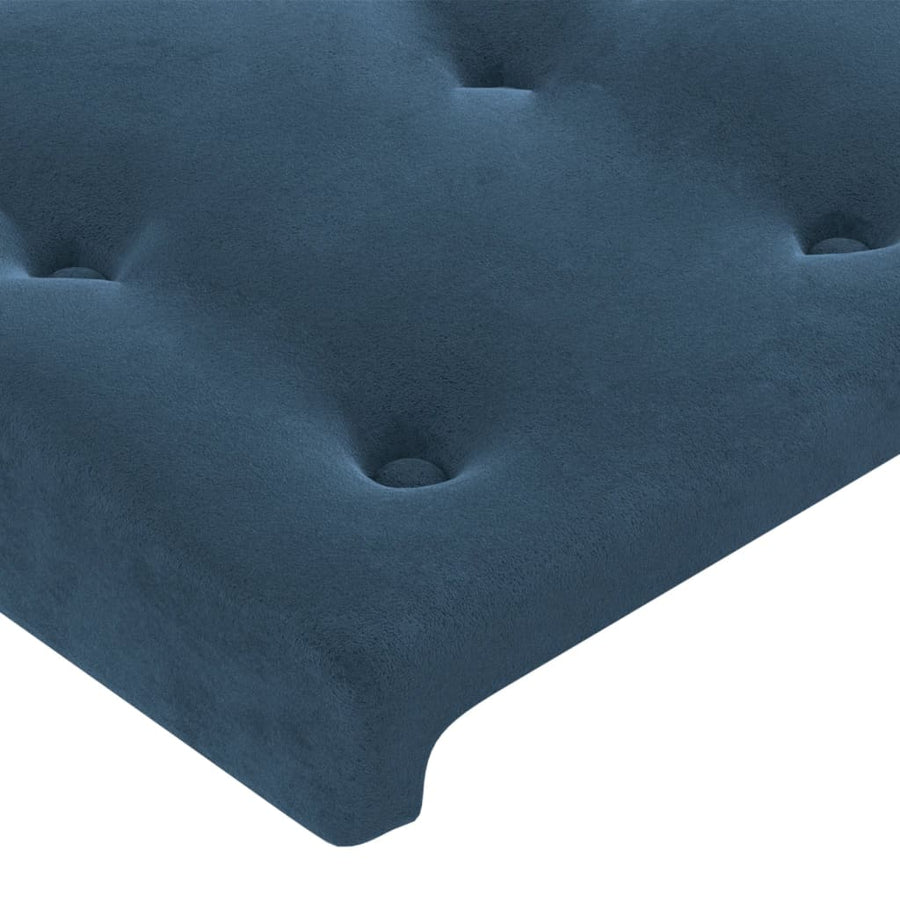 Hoofdborden 2 st 100x5x78/88 cm fluweel donkerblauw 200 cm Donkerblauw
