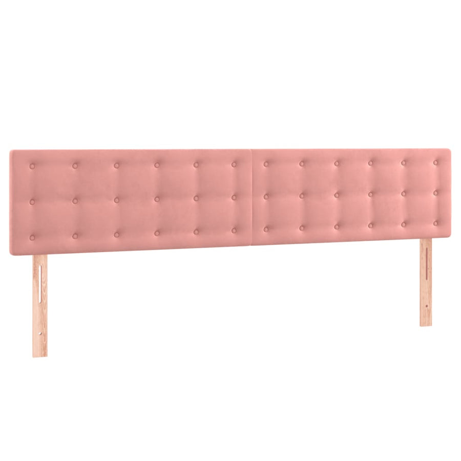 Hoofdborden 2 St 00X5X78/88 Cm Fluweel Roze 200 cm Laag