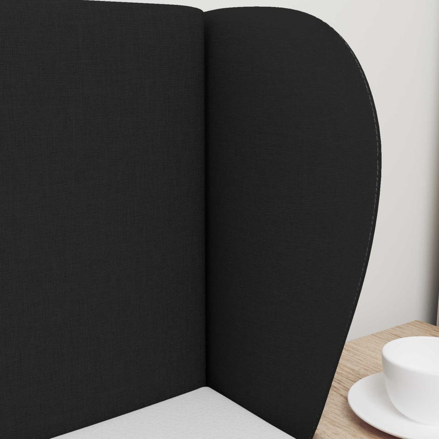 Hoofdbord oor Zwart 40 x 23 x 6 cm Stof