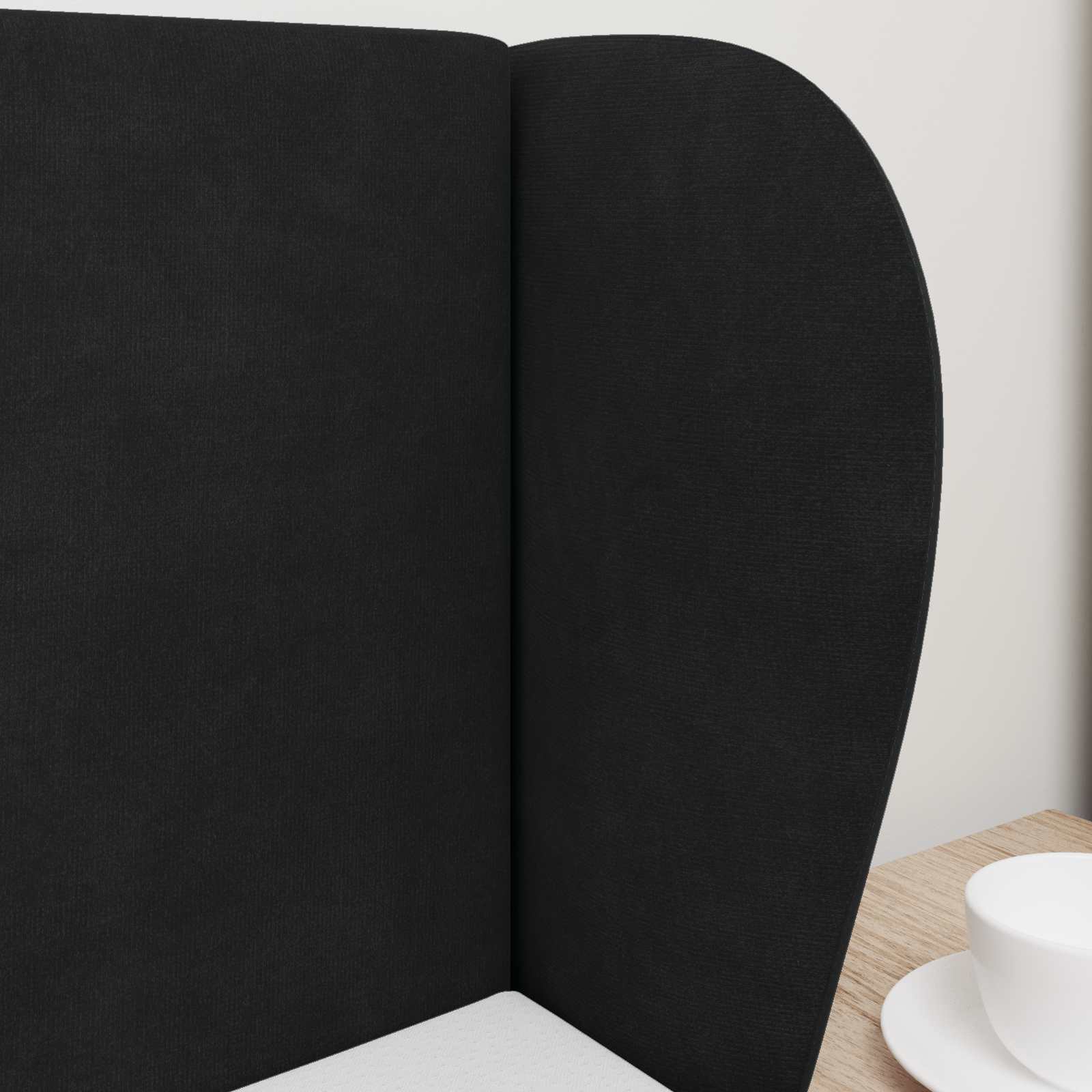 Hoofdbord oor Zwart 40 x 23 x 6 cm Fluweel