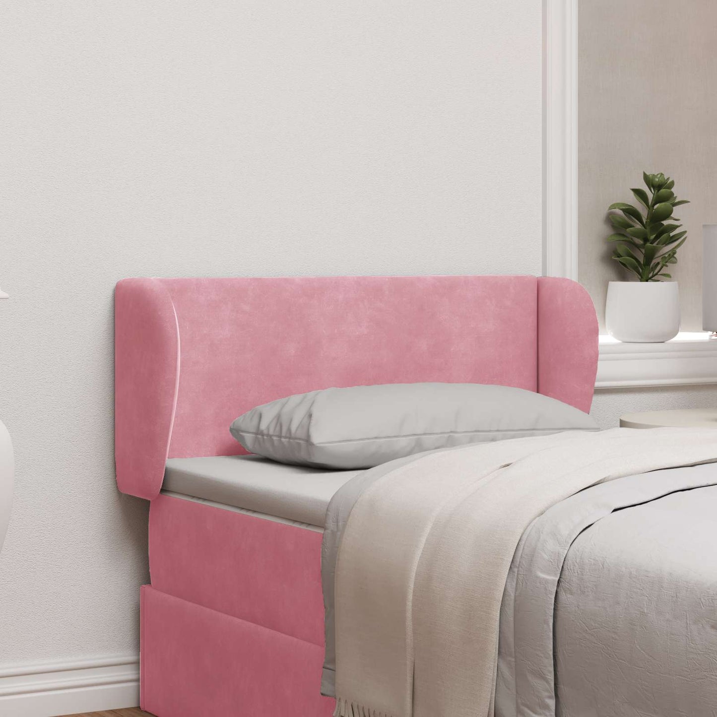 Hoofdbord oor Roze 40 x 23 x 6 cm Fluweel