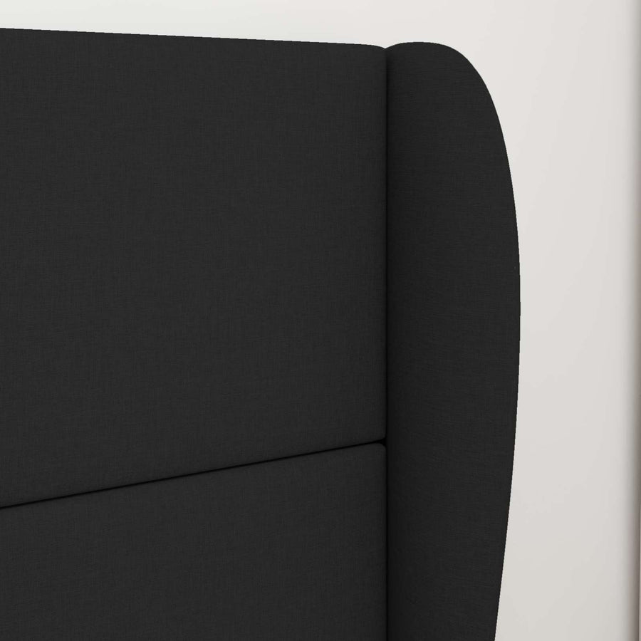 Hoofdbordoor Wandgemonteerd Zwart 80 x 23 x 6 cm Foam en Stof