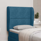 Hoofdbord oor blauw 80x23x6 cm fluweel