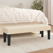 Bankje 100x30x30 cm stof crèmekleurig