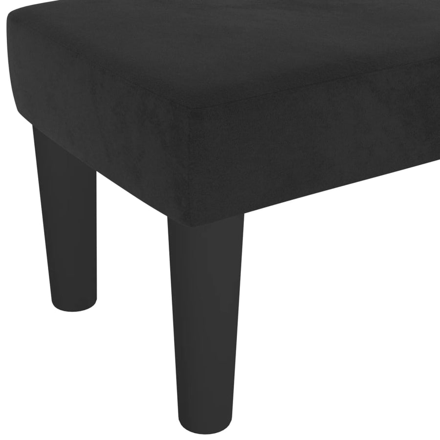 Bankje Fluweel 100 x 30 x 30 cm Zwart