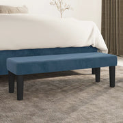 Bankje donkerblauw 100x30x30 cm fluweel