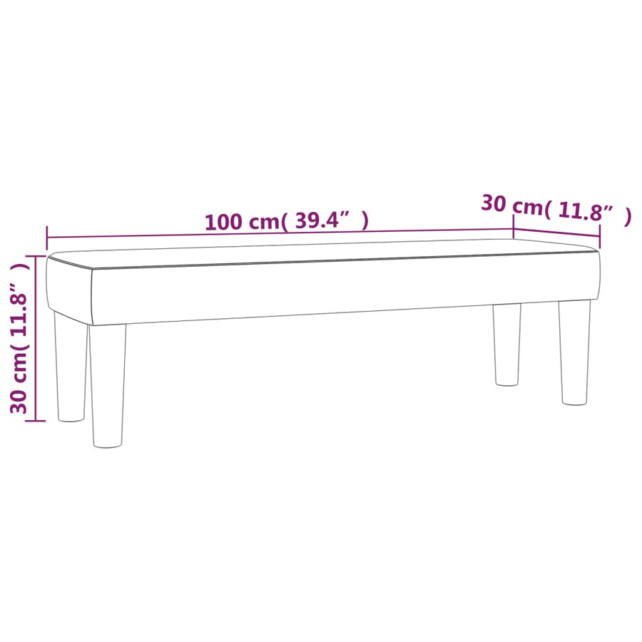 Bankje 100X30X30 Cm Fluweel Roze