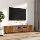 Tv-meubelset 2-delig bewerkt hout gerookt eiken LED