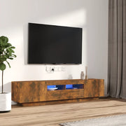 Tv-meubelset 2-delig bewerkt hout gerookt eiken LED