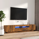 Tv-meubelset 2-delig 100x35x40 cm bewerkt hout gerookt eiken led