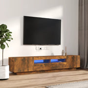 2-Piece TV Cabinet Set with LED Engineered Wood Smoked Oak-Colored