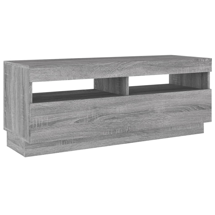2-Delige Tv-Meubelset Met Led Bewerkt Hout Eiken Grijs sonoma