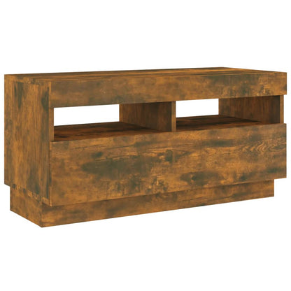 3-delige Tv-meubelset met LED bewerkt hout gerookt eikenkleurig Gerookt eiken