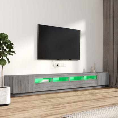 3-delige Tv-meubelset met LED's bewerkt hout grijs sonoma eiken