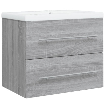 Wastafelkast Met Ingebouwde Wasbak Bewerkt Hout Grijs Sonoma 60 x 38.5 x 48 cm zonder kraan