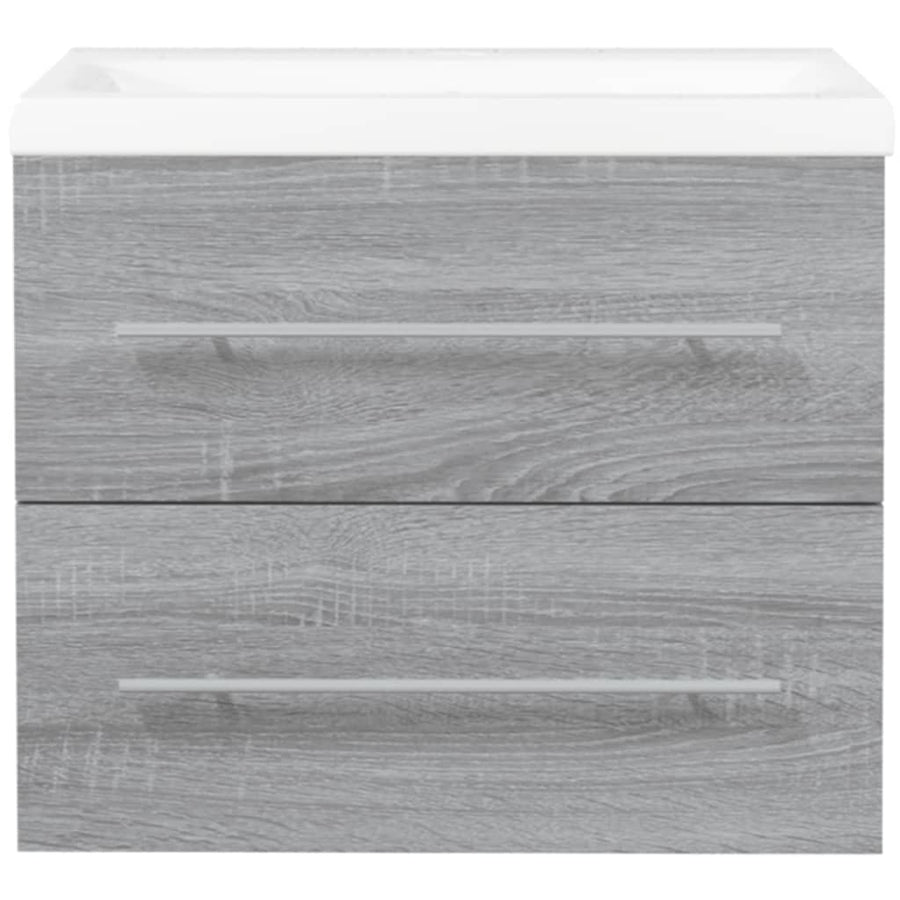 Wastafelkast Met Ingebouwde Wasbak Bewerkt Hout Grijs Sonoma 60 x 38.5 x 48 cm zonder kraan