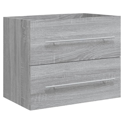 Wastafelkast Met Ingebouwde Wasbak Bewerkt Hout Grijs Sonoma 60 x 38.5 x 48 cm zonder kraan