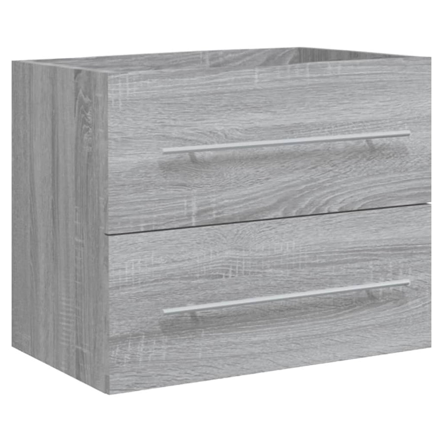 Wastafelkast Met Ingebouwde Wasbak Bewerkt Hout Grijs Sonoma 60 x 38.5 x 48 cm zonder kraan