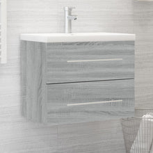 Wastafelkast Met Ingebouwde Wasbak Bewerkt Hout Grijs Sonoma 60 x 38.5 x 48 cm zonder kraan