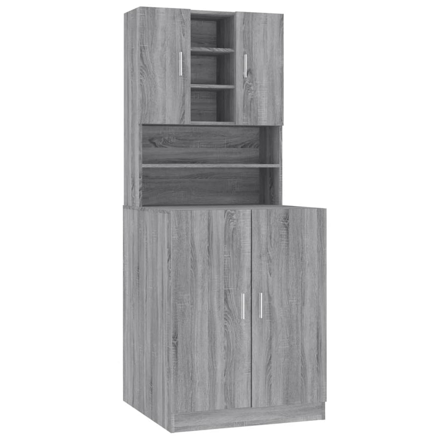 Wasmachinekast bewekrt hout grijs sonoma eikenkleurig