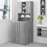 Wasmachinekast bewerkt hout grijs sonoma