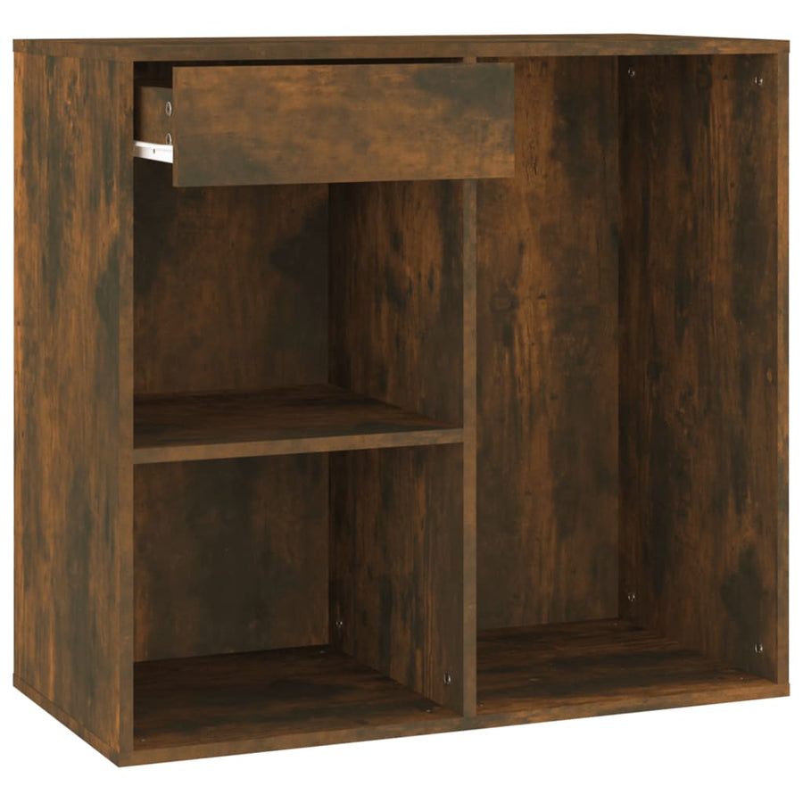 Kaptafel Met Kastje Bewerkt Hout Kleurig Gerookt eiken