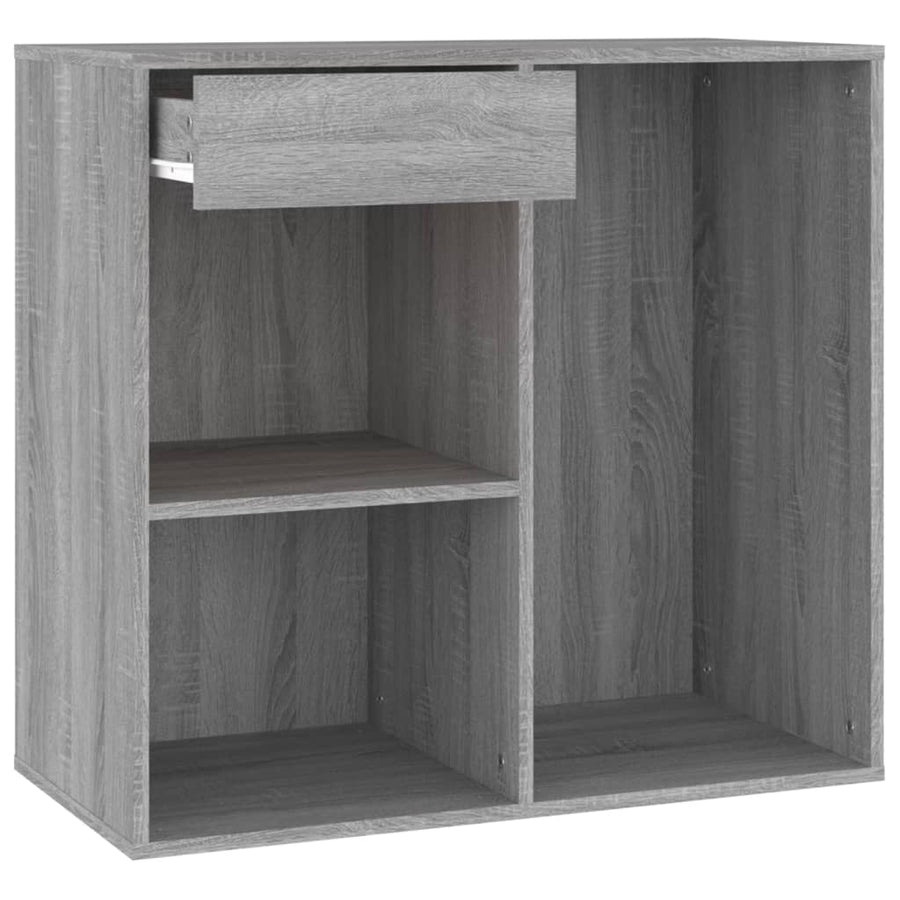 Kaptafel Met Kastjes Led Bewerkt Hout Eiken Grijs sonoma