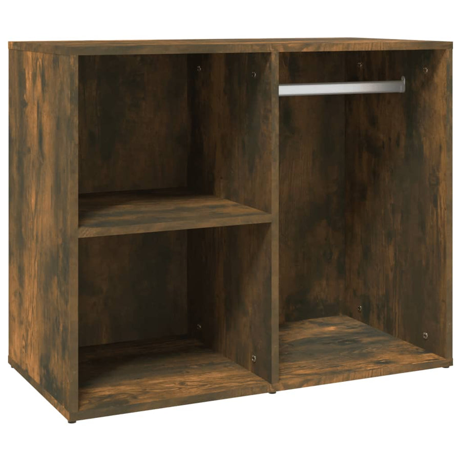 Kaptafel Met Kastjes En Led's Bewerkt Hout Gerookt Eikenkleurig 1