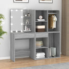 Dressing table with drawers LED treated wood grey Sonoma oak