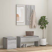 Garderobe set bewerkt hout grijs sonoma