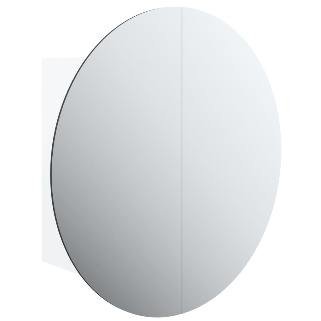 Badkamerkast Met Ronde Spiegel En Led 40X40X7,5 Cm 40 x 40 x 17.5 cm Wit