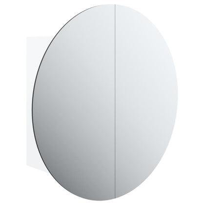 Badkamerkast Met Ronde Spiegel En Led 40X40X7,5 Cm 40 x 40 x 17.5 cm Wit