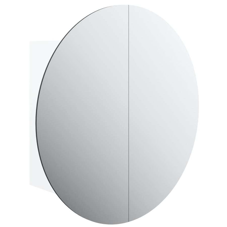 Badkamerkast Met Ronde Spiegel En Led 40X40X7,5 Cm 40 x 40 x 17.5 cm Wit