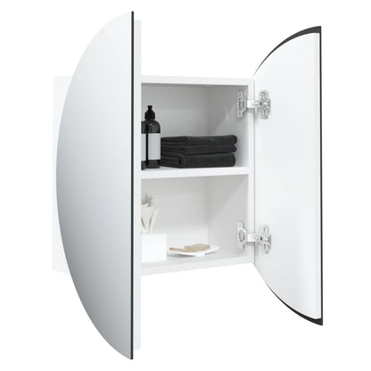 Badkamerkast Met Ronde Spiegel En Led 40X40X7,5 Cm 40 x 40 x 17.5 cm Wit