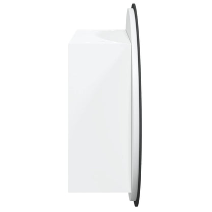 Badkamerkast Met Ronde Spiegel En Led 40X40X7,5 Cm 40 x 40 x 17.5 cm Wit