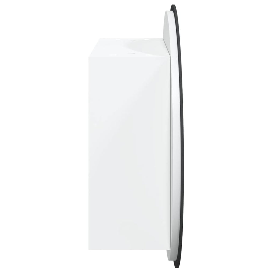 Badkamerkast Met Ronde Spiegel En Led 40X40X7,5 Cm 40 x 40 x 17.5 cm Wit