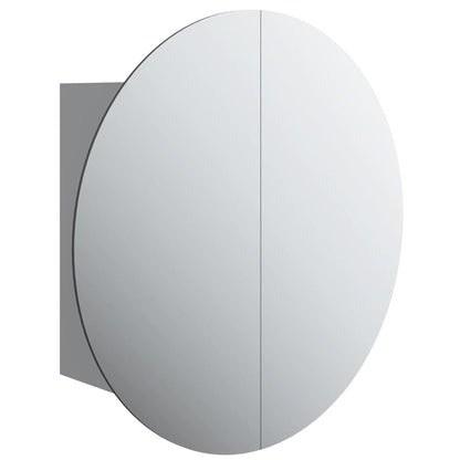Badkamerkast Met Ronde Spiegel En Led 40X40X7,5 Cm 40 x 40 x 17.5 cm Grijs