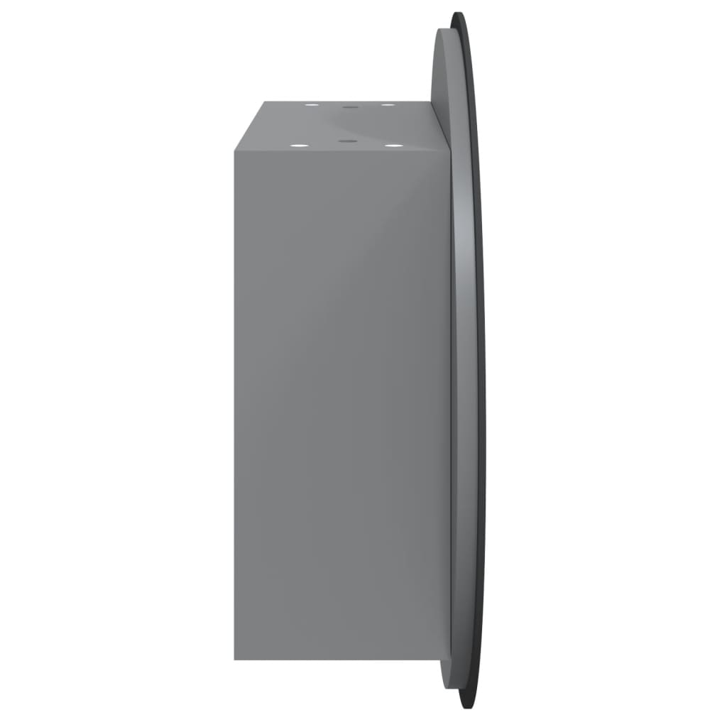 Badkamerkast Met Ronde Spiegel En Led 40X40X7,5 Cm 40 x 40 x 17.5 cm Grijs