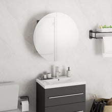 Badkamerkast Met Ronde Spiegel En Led 40X40X7,5 Cm 40 x 40 x 17.5 cm Grijs