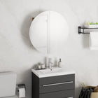 Badkamerkast 40x40x17,5 cm eiken met ronde spiegel en LED