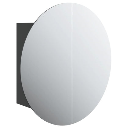 Badkamerkast Met Ronde Spiegel En Led 47X47X7,5 Cm 1 47 x 47 x 17.5 cm Zwart