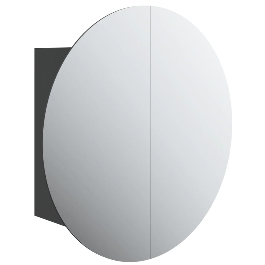 Badkamerkast Met Ronde Spiegel En Led 47X47X7,5 Cm 1 47 x 47 x 17.5 cm Zwart