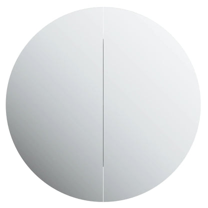 Badkamerkast Met Ronde Spiegel En Led 47X47X17,5 Cm Eiken 47 x 47 x 17.5 cm Bruin