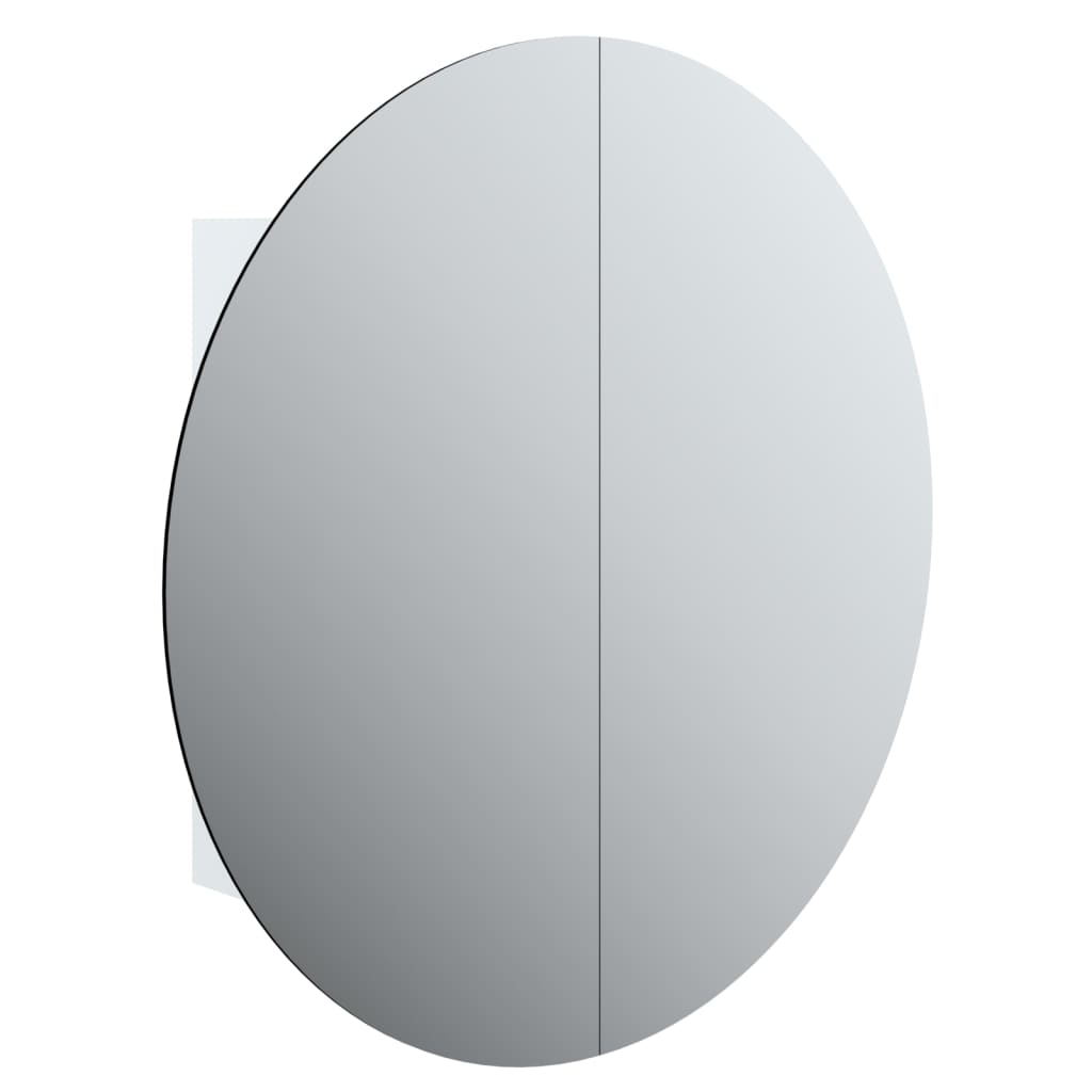 Badkamerkast Met Ronde Spiegel En Led 54 X 54 X 7,5 Cm 54 x 54 x 17.5 cm Wit